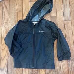 Kids Columbia Black Hooded Rain Jacket